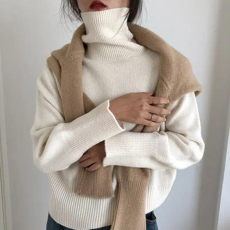 Oversized Vintage Knit Turtleneck Sweater