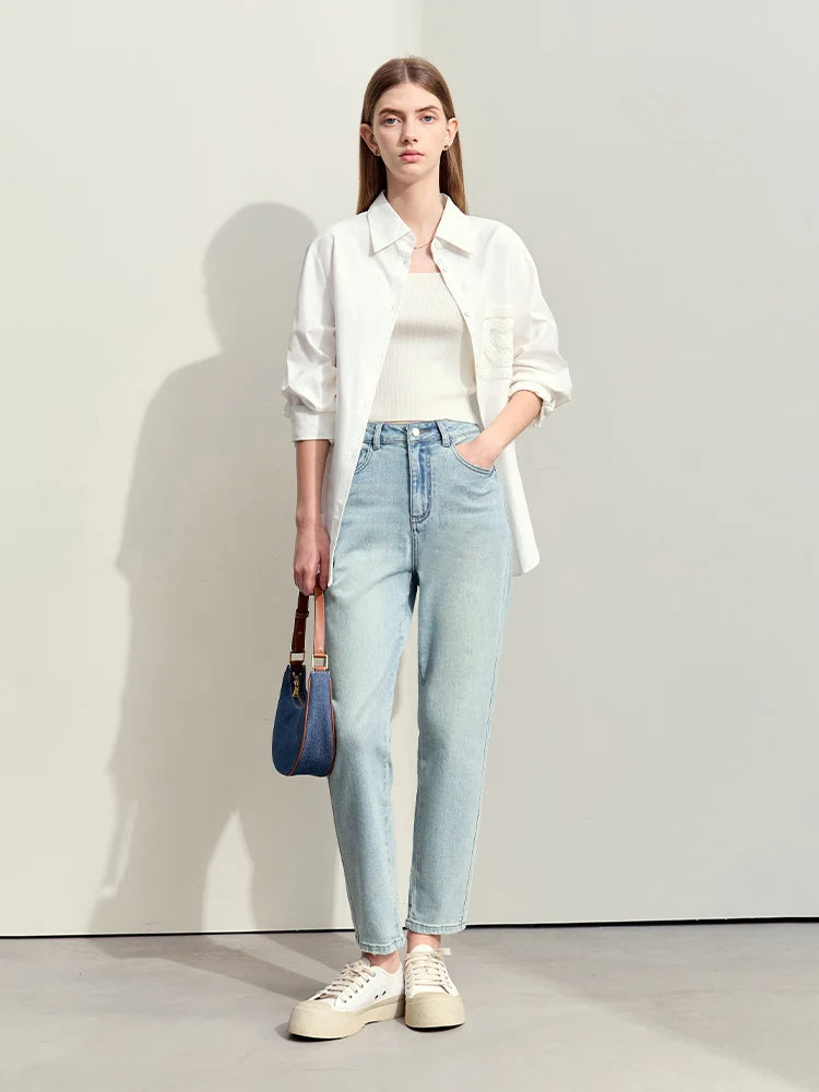 Ankle-Length Slim Tapered Jeans