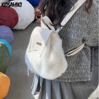 Fluffy Drawstring Y2K School Backpack