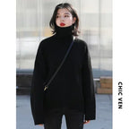 Loose Turtleneck Pullover Sweater Women's