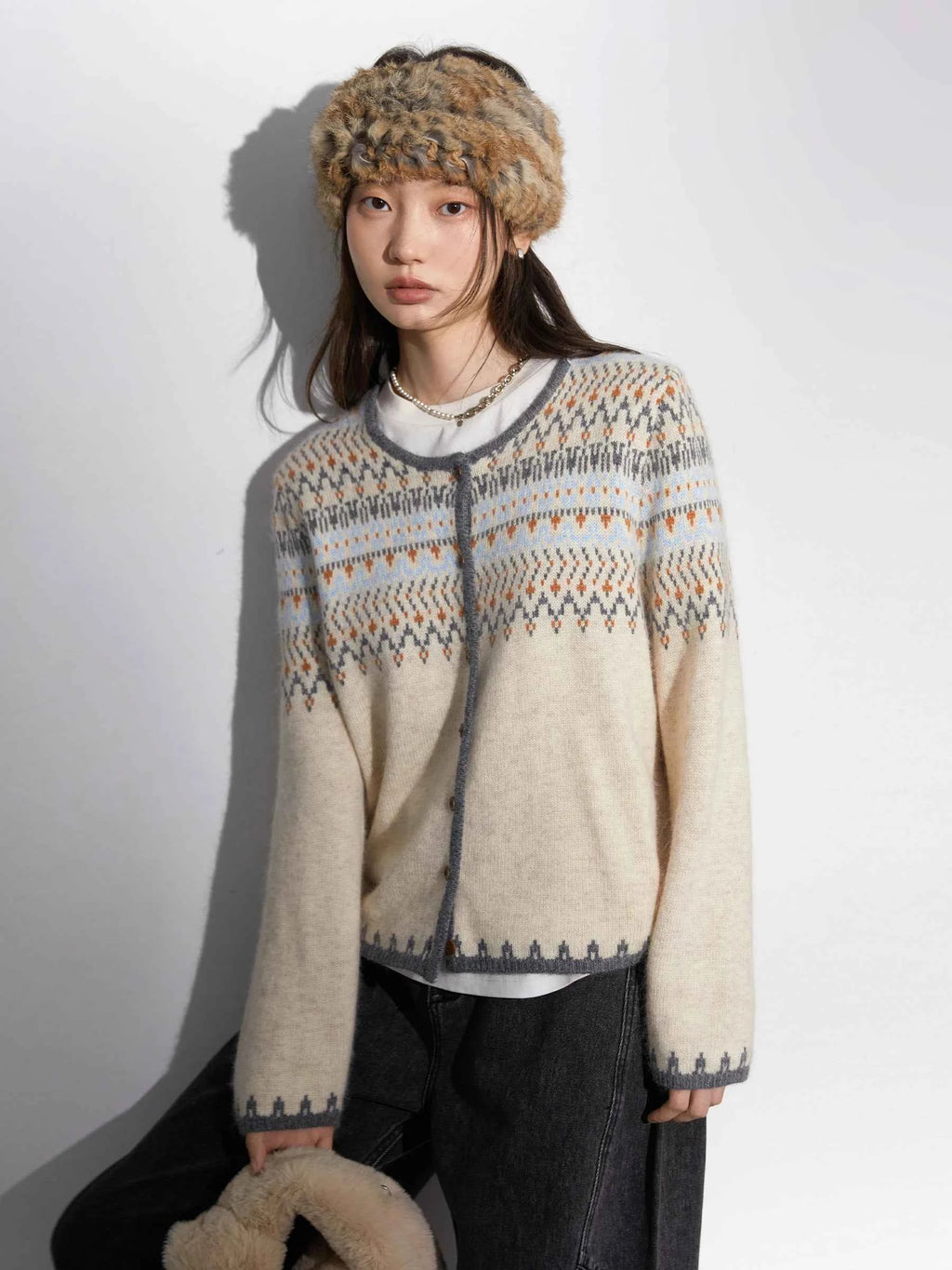 CHIC VEN Women Sweaters Loose Casual New Style Contrast Button Knit Sweater Cardigan for Artistic Women Autumn Winter 2025