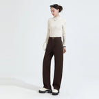 Coffee Coloured Elastic Waist Jeans