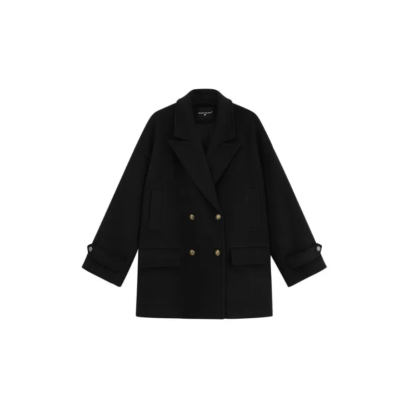 Short Double-Breasted Blazer Coat