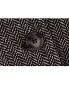 Herringbone Textured Turn-Down Collar Blazer