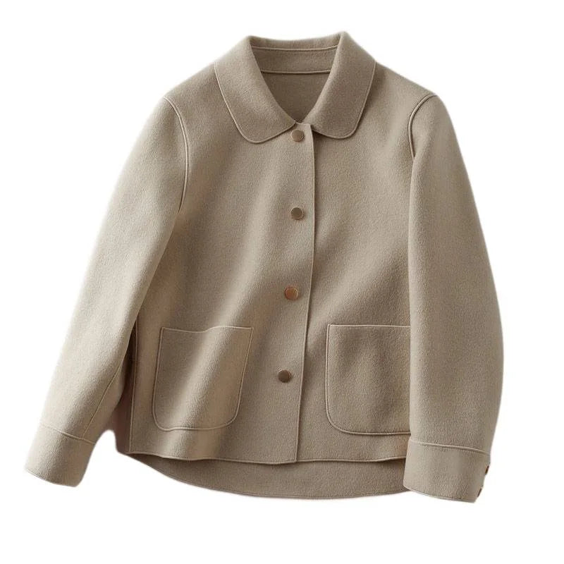 Polo Collar Double-Faced Wool Jacket