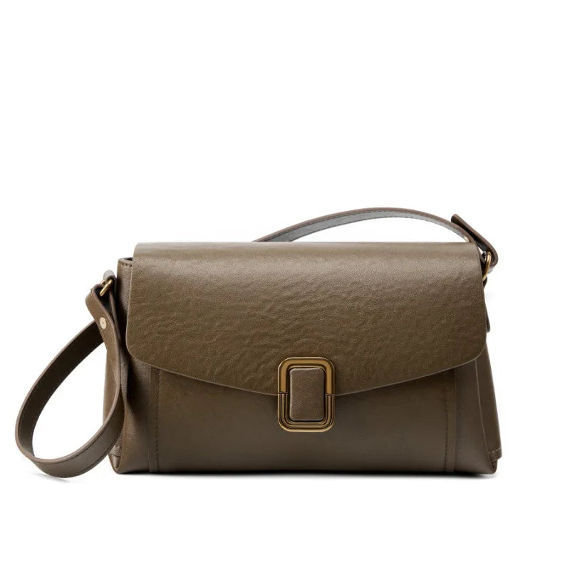 Two-Strap Leather Commuter Satchel