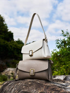 Two-Strap Leather Commuter Satchel