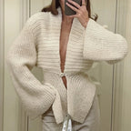 Loose Hollow Out Knit Cardigan Women's