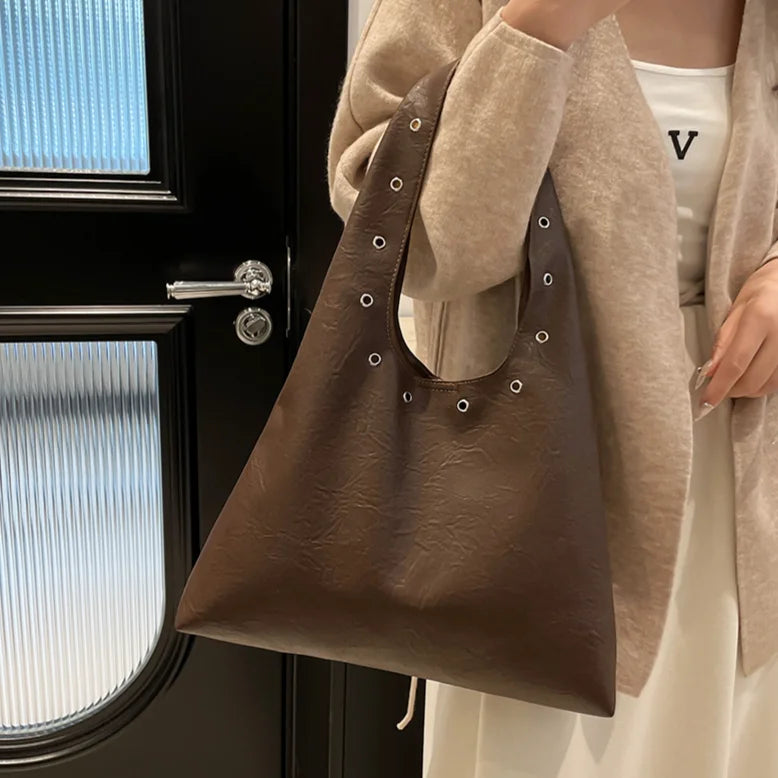 Slouchy Magnetic Closure Tote Bag