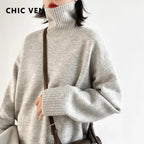 Loose Turtleneck Pullover Sweater Women's