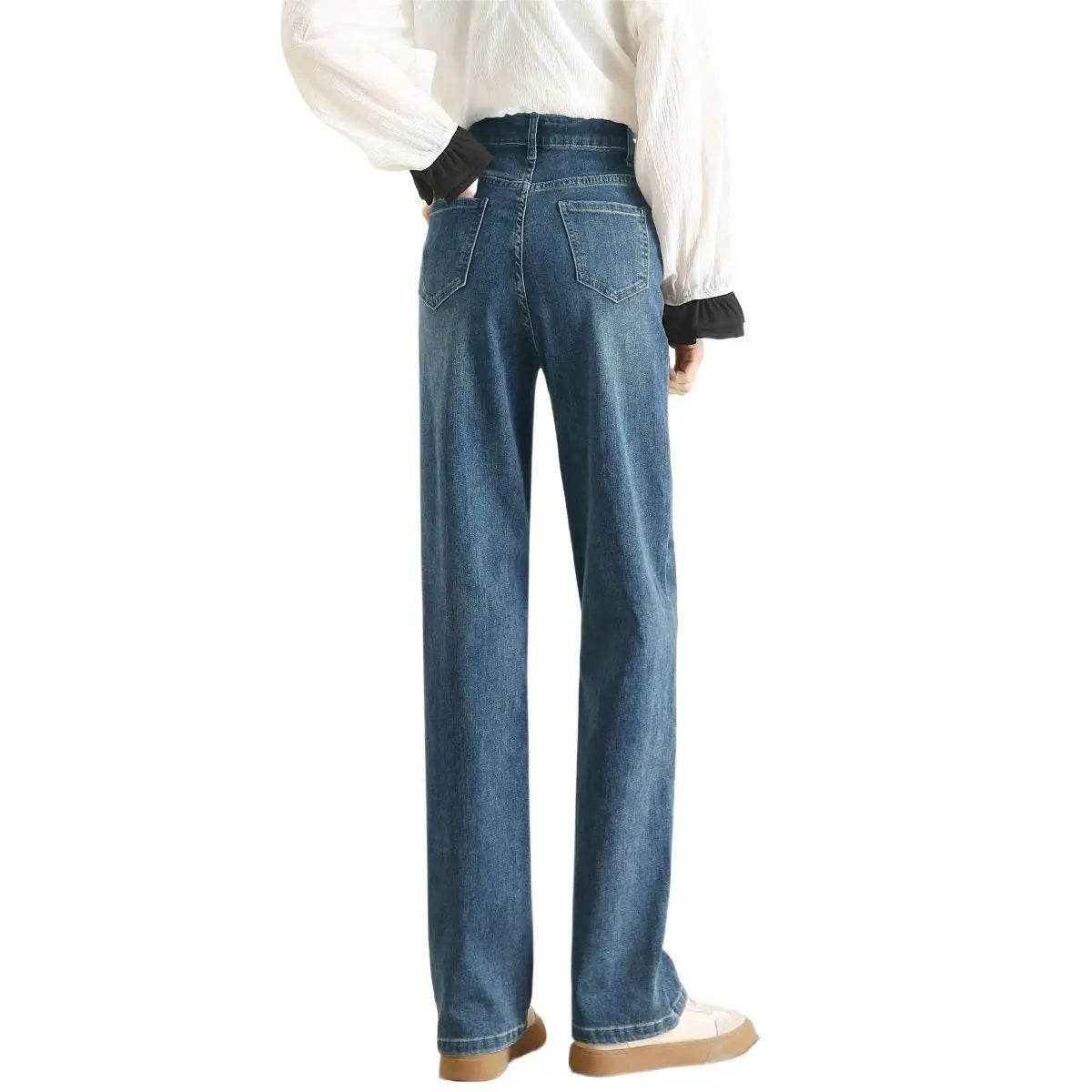 High Waist Floor Length Skinny Jeans