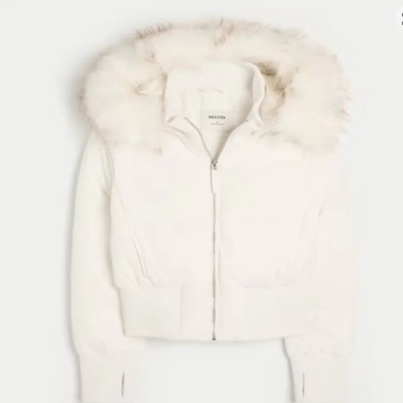 Women's Fur Collar Hooded Puffer Jacket