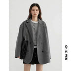 Double-Sided Wool Blend Coat