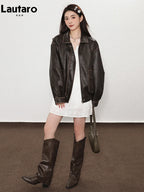 Vintage Distressed Brown Leather Jacket