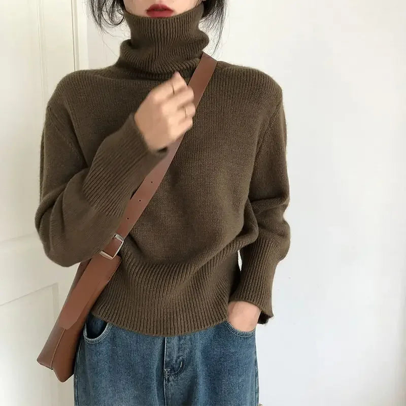 Oversized Vintage Knit Turtleneck Sweater