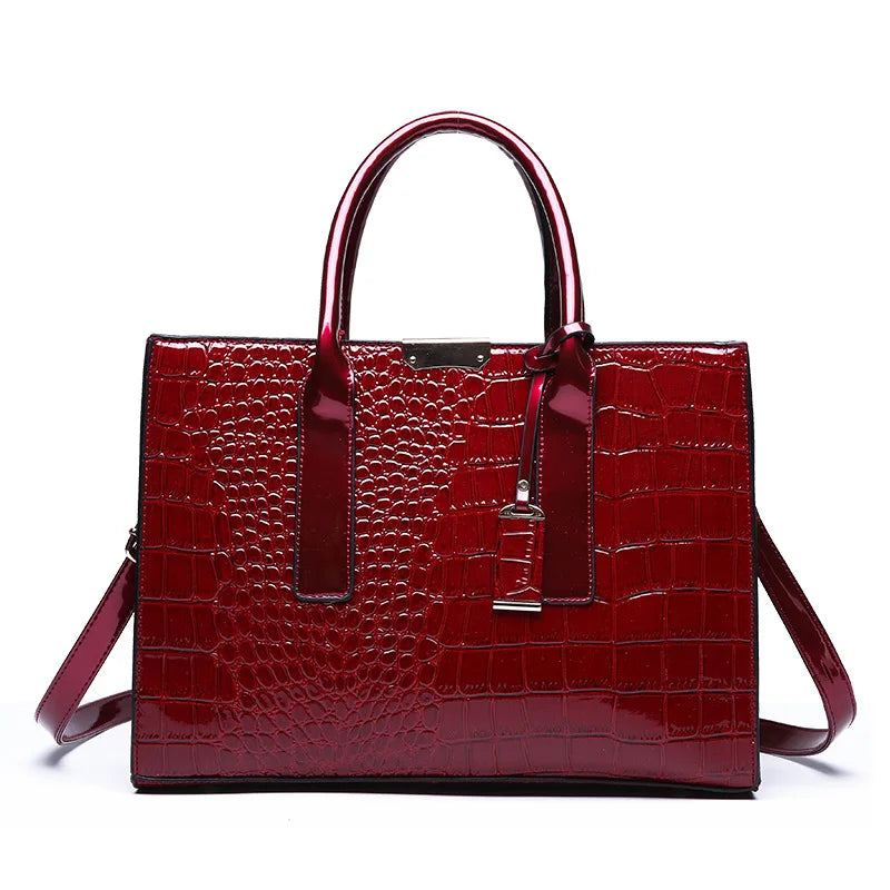 Crocodile Pattern PU Leather Tote