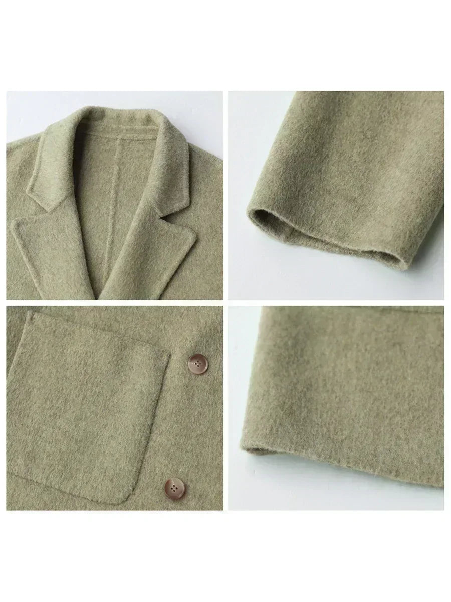 Double-Sided Wool Blend Coat