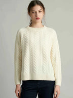 XIE 'Balance White' 00% Wool Knitted Sweater Women's Autumn Winter Thiened Tassel Knitwear Casual Straight Fit round Ne
