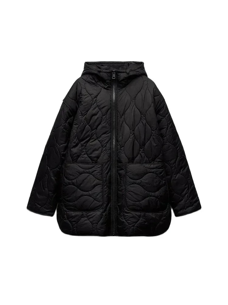 Women's Longline Hooded Puffer Coat