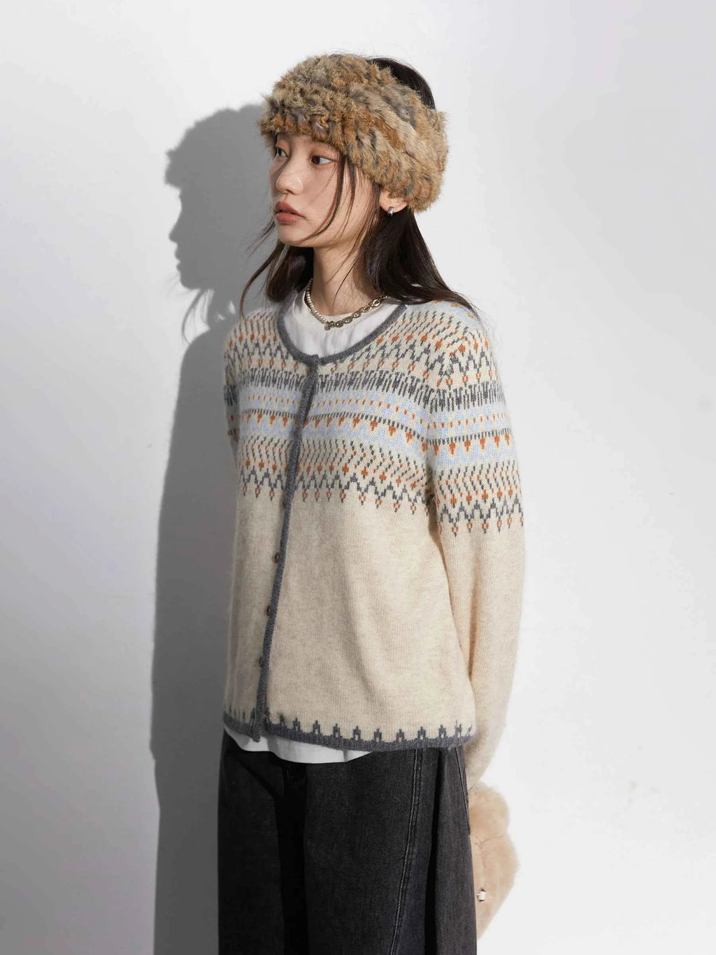 CHIC VEN Women Sweaters Loose Casual New Style Contrast Button Knit Sweater Cardigan for Artistic Women Autumn Winter 2025