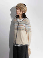 CHIC VEN Women Sweaters Loose Casual New Style Contrast Button Knit Sweater Cardigan for Artistic Women Autumn Winter 2025