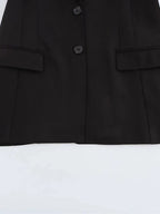 Black Slim Notch Lapel Blazer