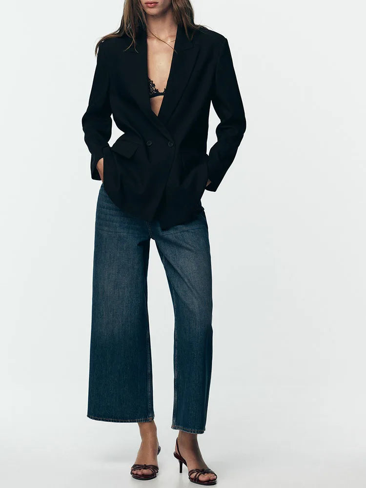 Double-Breasted Ethnic Silhouette Jacket