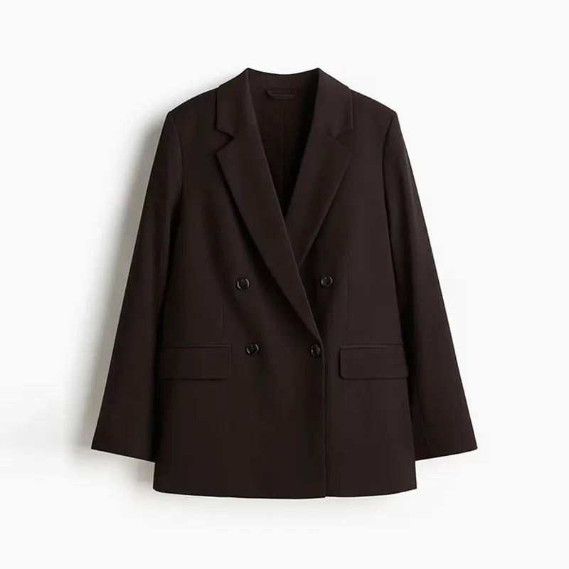 Loose Double-Breasted Short Sleeve Blazer