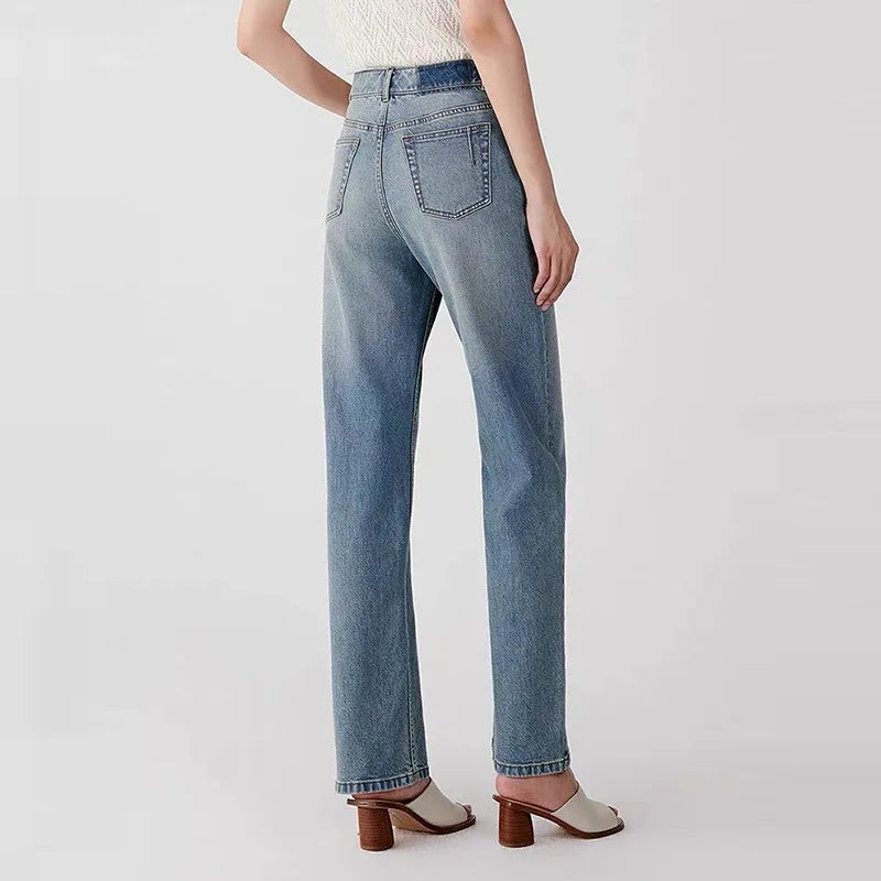 Eco-Friendly High Waist Straight Jeans
