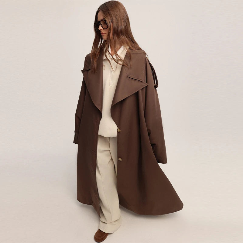 Lace-Up Trench Coat Jacket