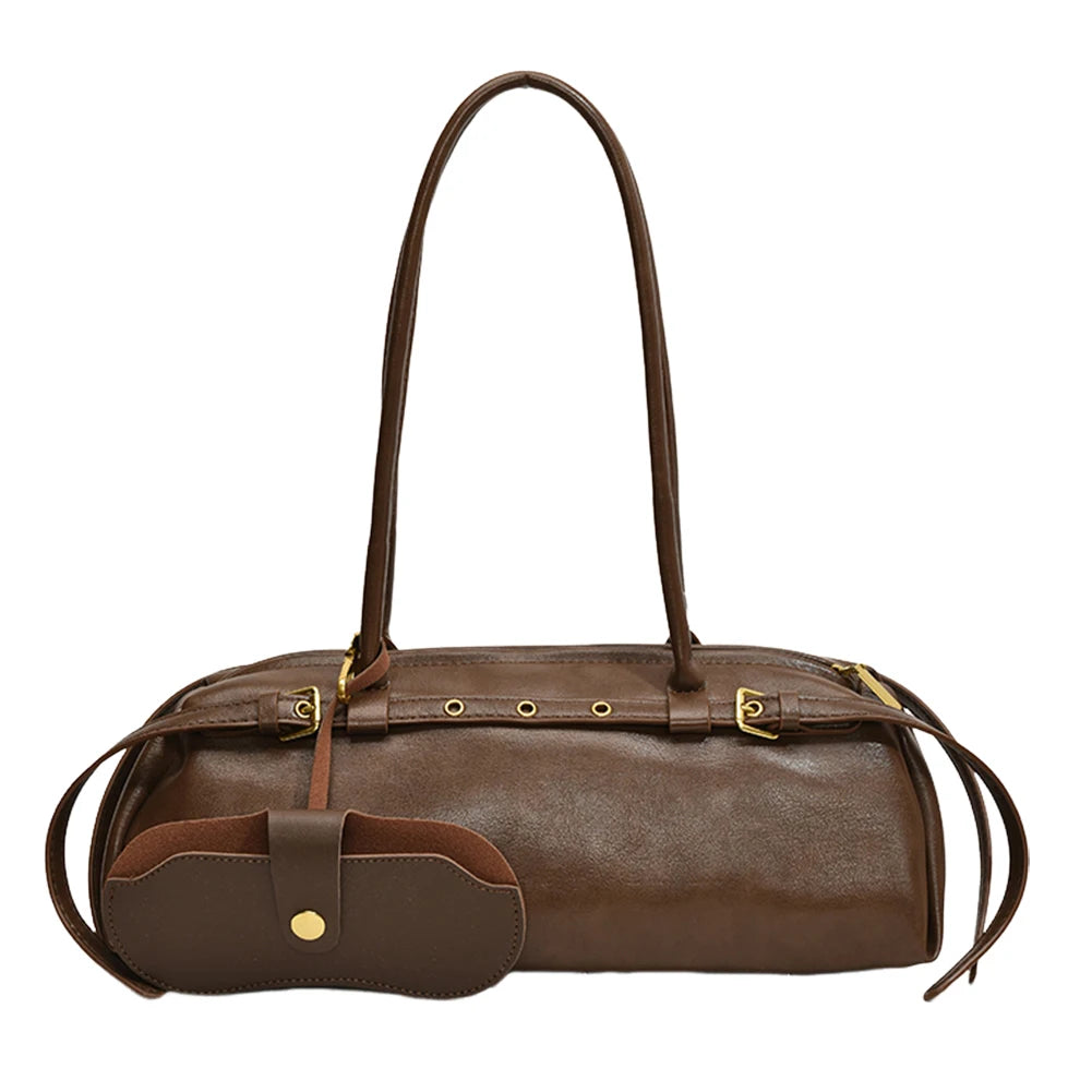 Solid PU Retro Bowling Bag