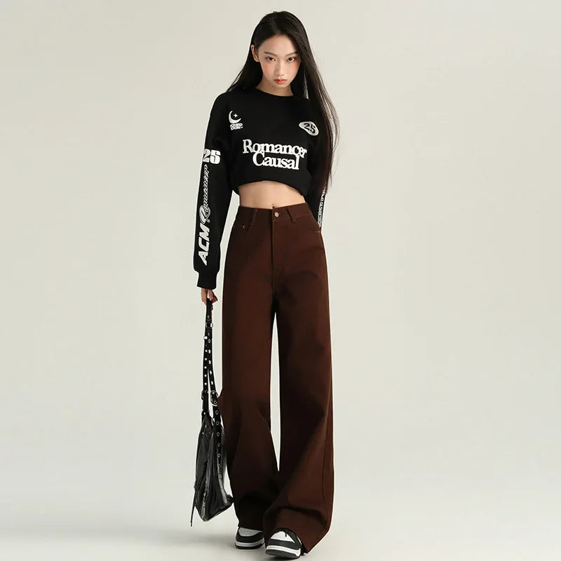 Drapey Wide Leg Commute Jeans