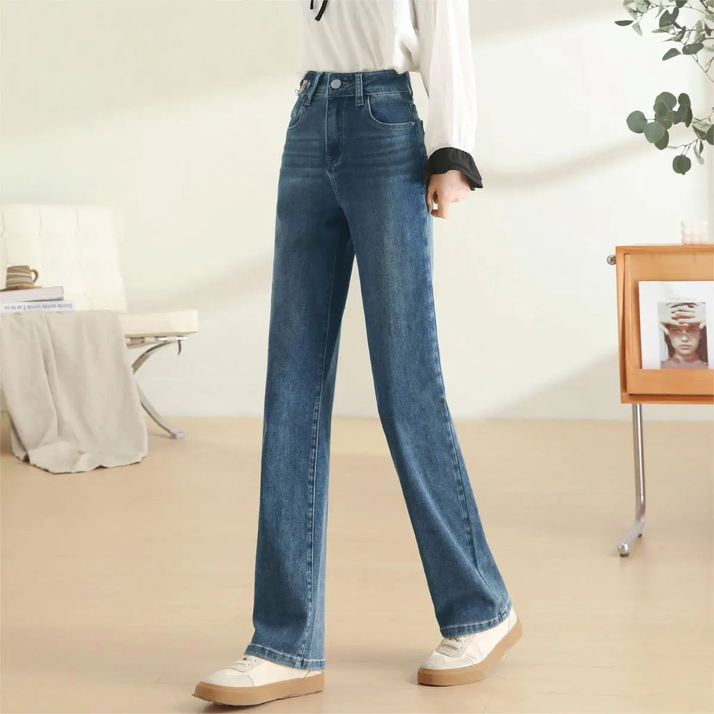 High Waist Floor Length Skinny Jeans