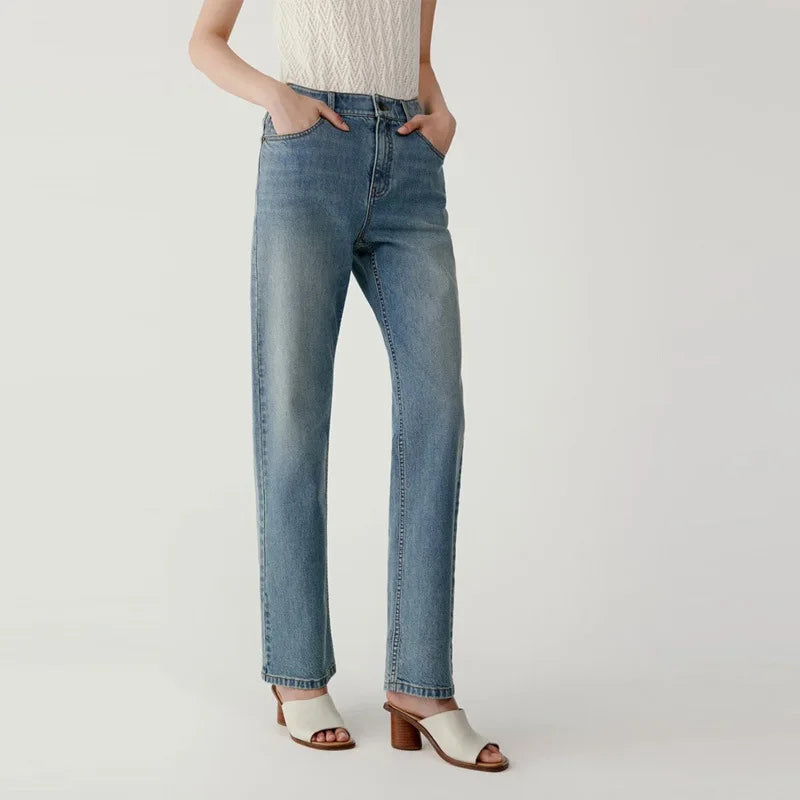 Eco-Friendly High Waist Straight Jeans