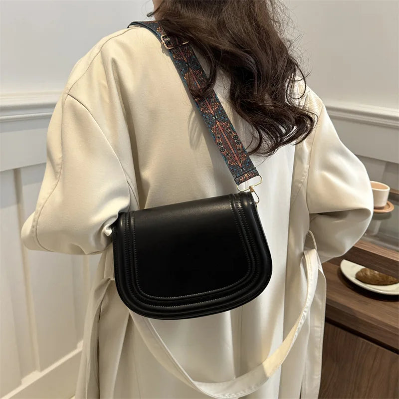 Wide Strap Saddle Phone Purse
