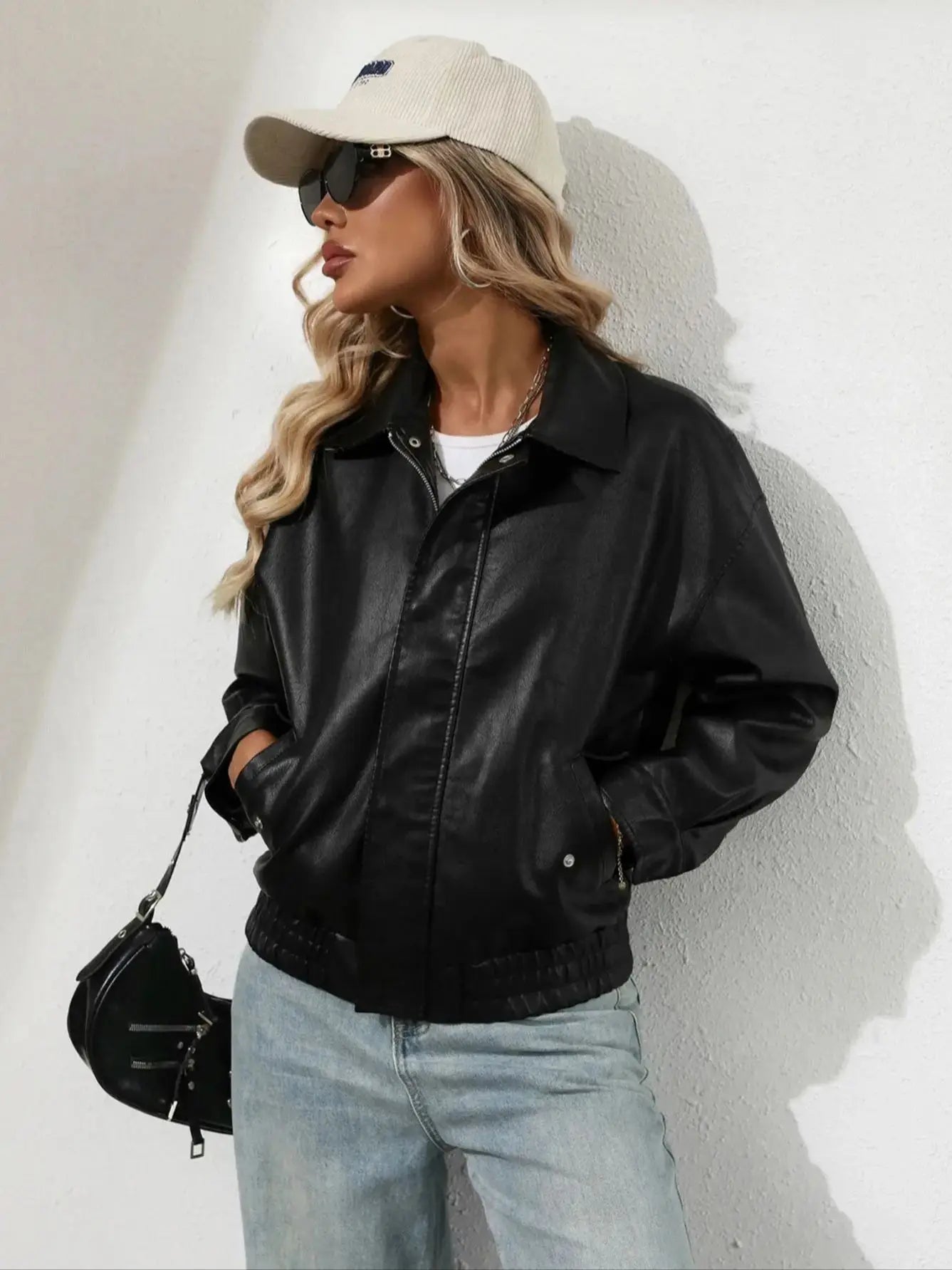 Faux Leather Motorcycle Jacket