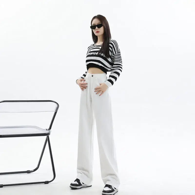 White Wide Leg Cropped Jeans