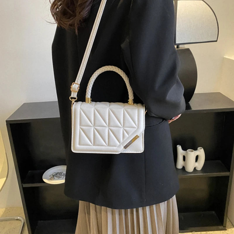 Black Plaid Square Shoulder Bag