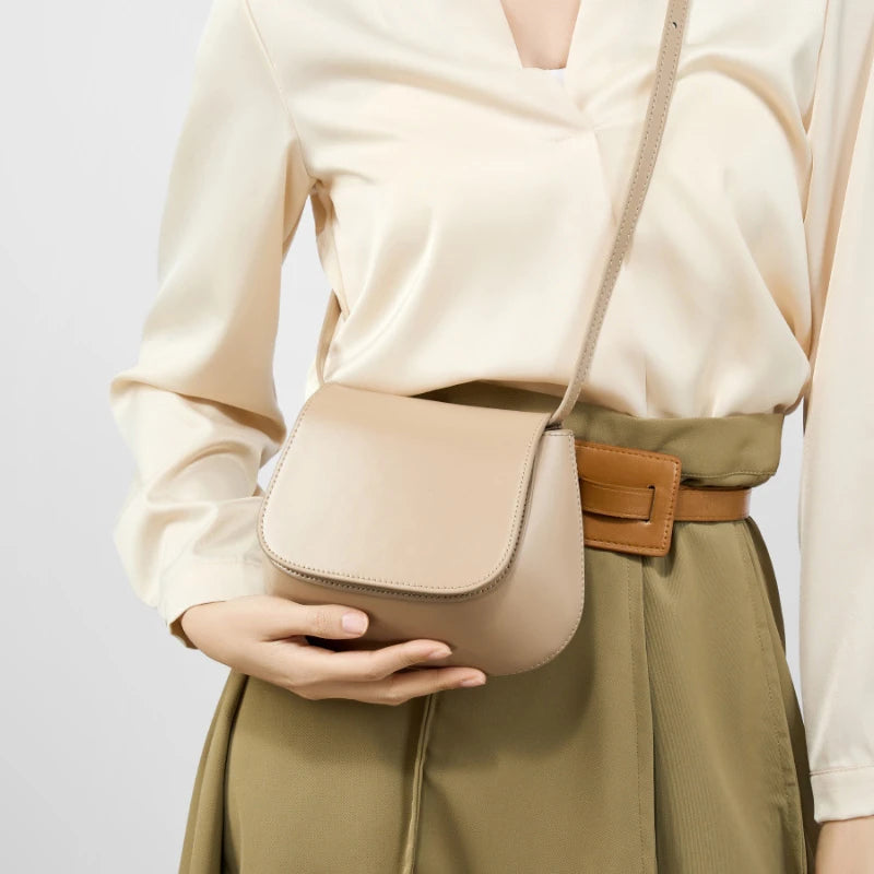 Genuine Leather Saddle Crossbody Bag