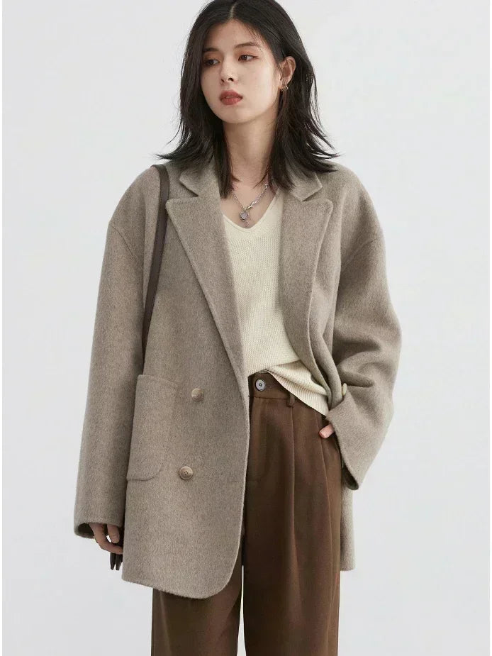Double-Sided Wool Blend Coat