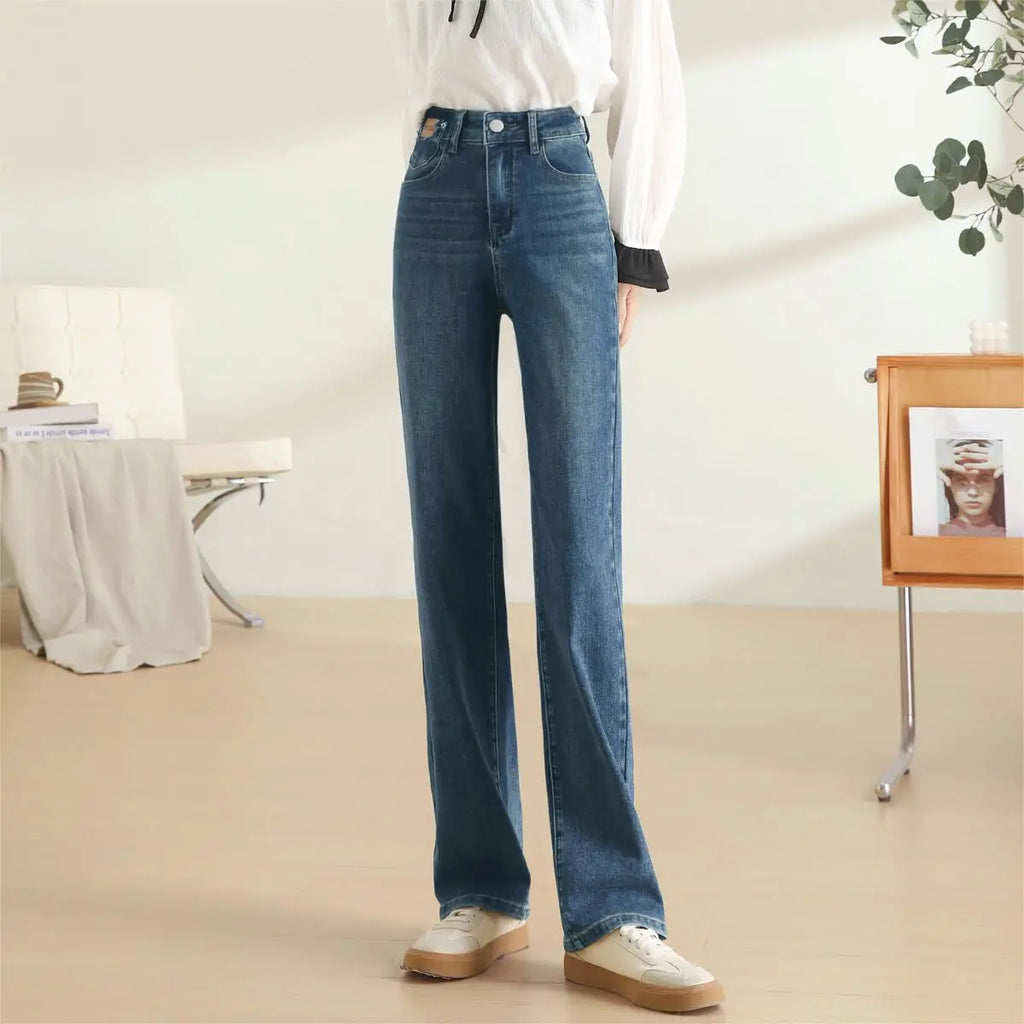 High Waist Floor Length Skinny Jeans