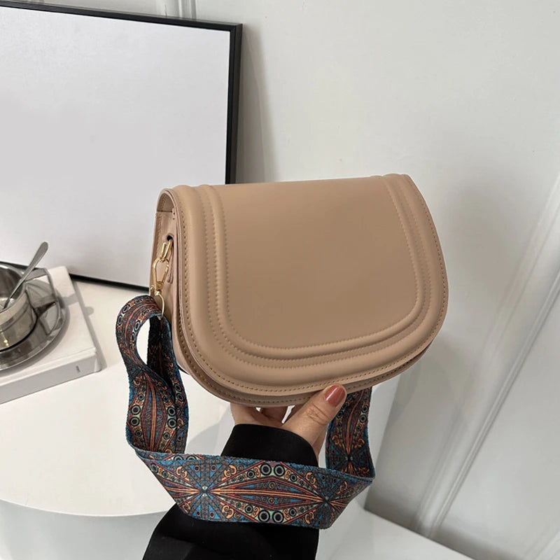 Wide Strap Saddle Phone Purse