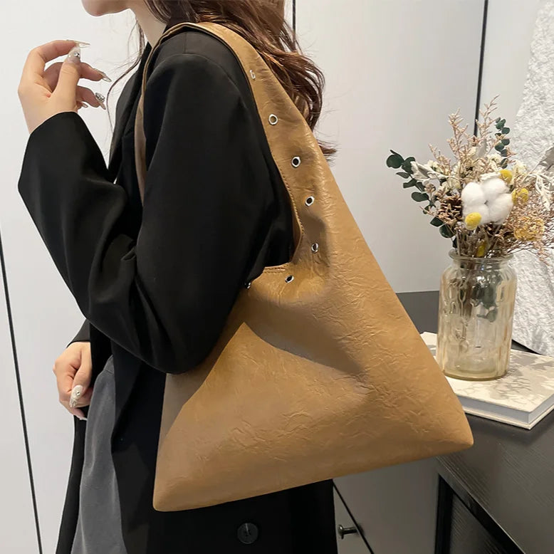 Slouchy Magnetic Closure Tote Bag