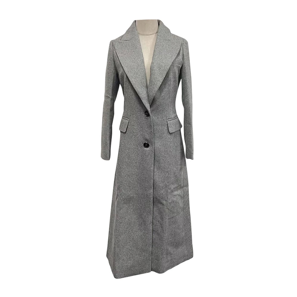 Minimalist Notched Collar Trench Coat