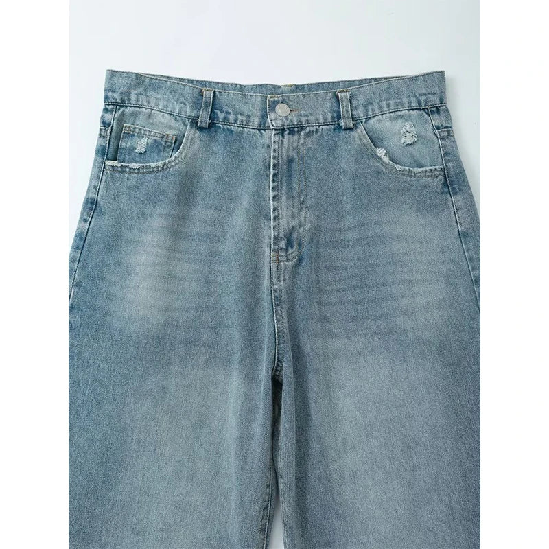 Vintage Ripped Wide Leg Jeans