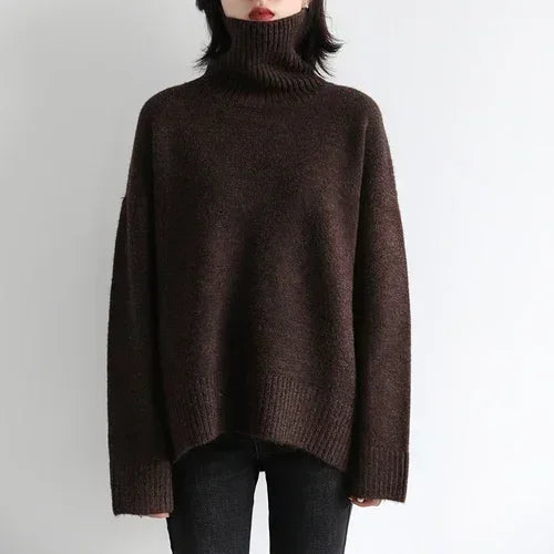Loose Turtleneck Pullover Sweater Women's
