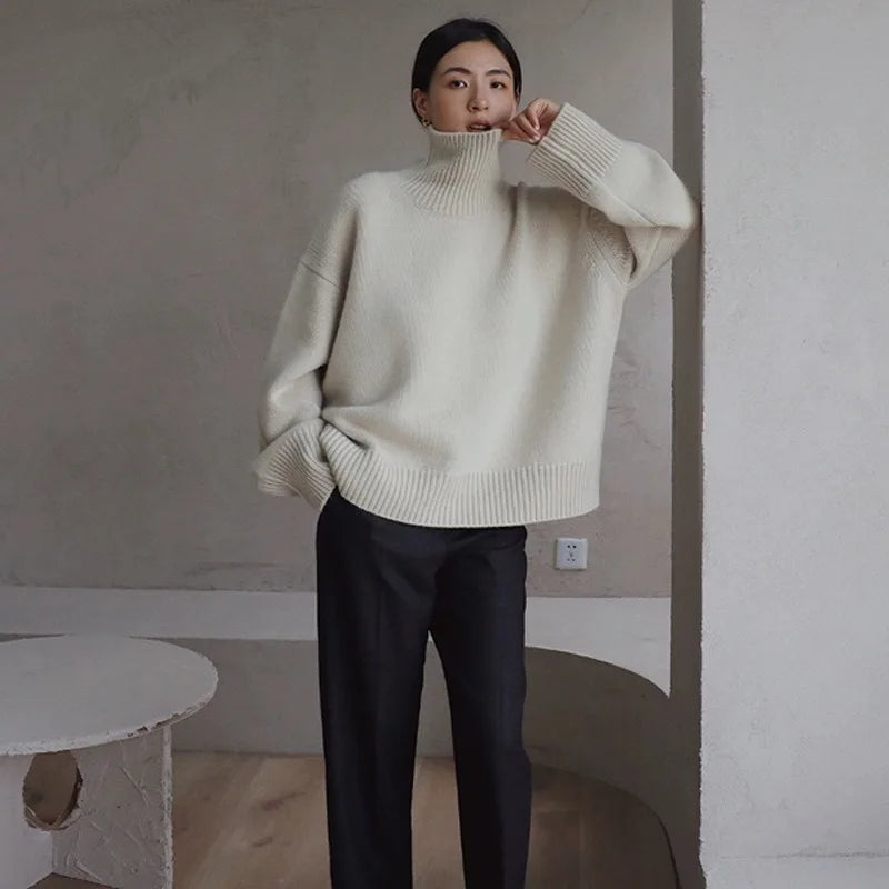 Thick Cashmere Turtleneck Sweater Women's