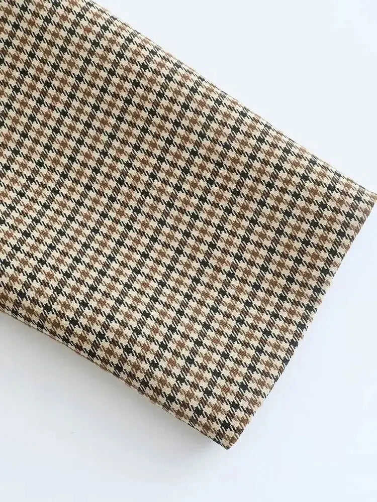 Vintage Plaid Double Breasted Blazer