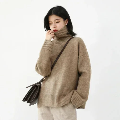 Loose Turtleneck Pullover Sweater Women's
