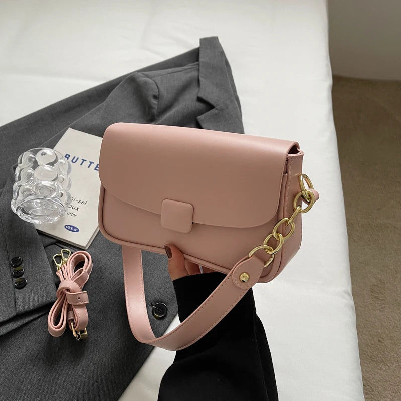 French Texture Chain Square Bag